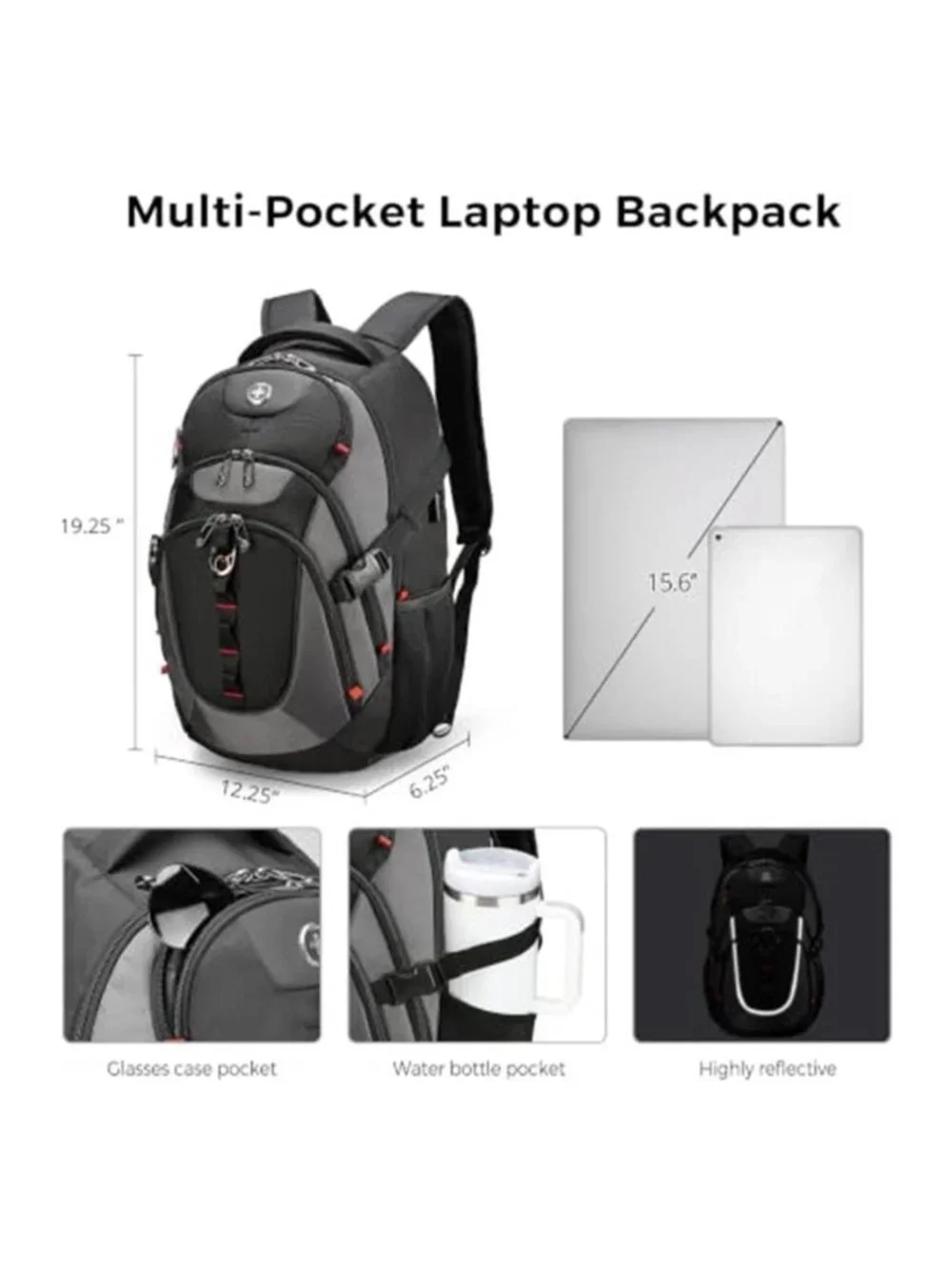 Men's Laptop Backpack with USB Charging Port